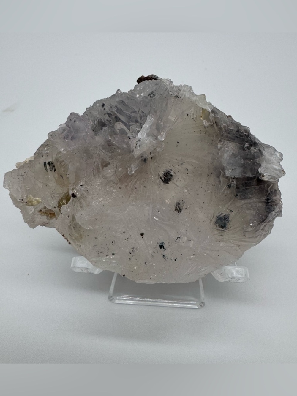 Stilbite Zeolite w Druzy Quartz Crystal Points Natural Mineral Specimen